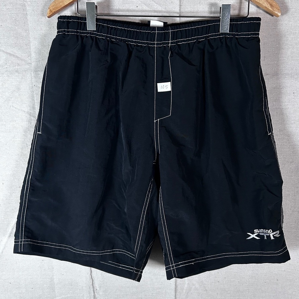 Shimano XTR Mens Black Supplex Nylon Cycling Padded Shorts Size L Made in USA